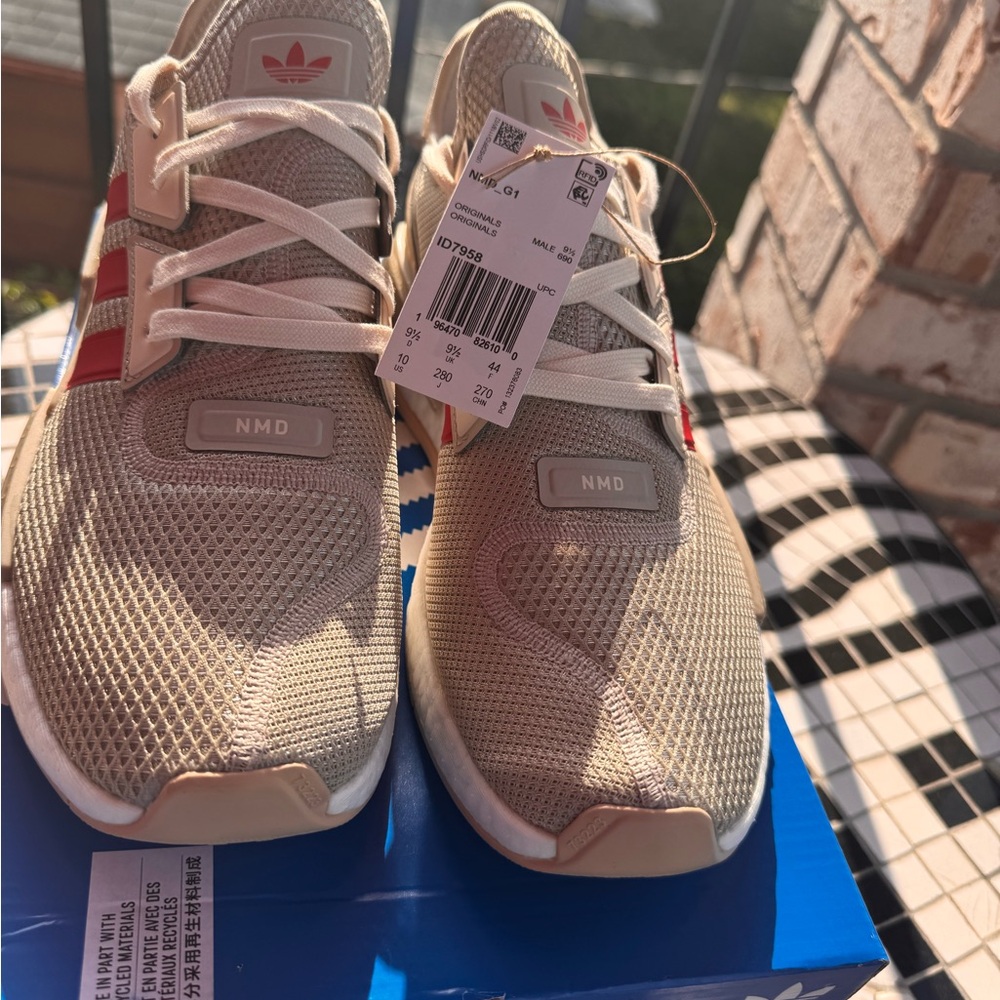 Adidas NMD Sneakers in Beige and Red